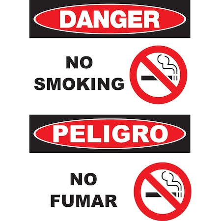 Zing Sign, Bilingual, Danger No Fumar, 14x10", AL, 20025A 20025A