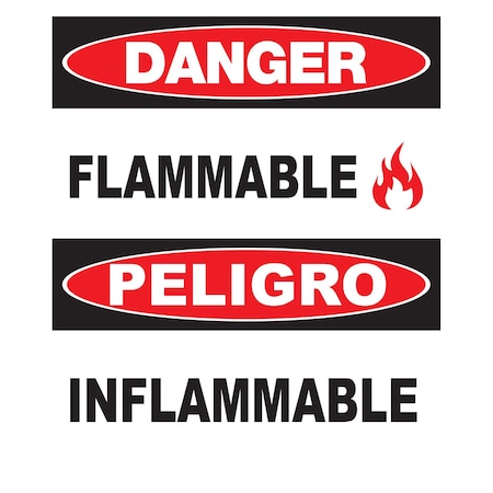 Zing Sign, Bilingual, Danger Flammable, 14x10, AL 20026A