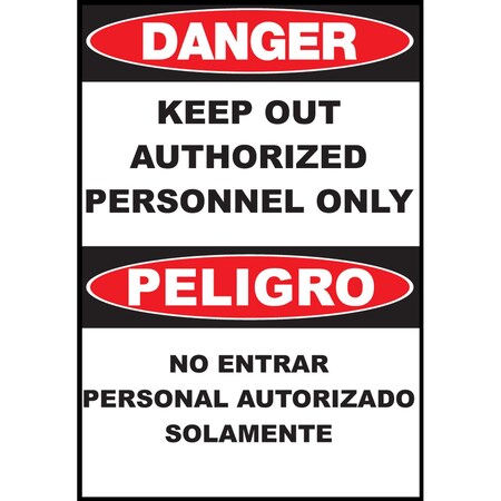 Zing Sign, Bilingual, Danger Keep Out, 14x10", AL 20027A