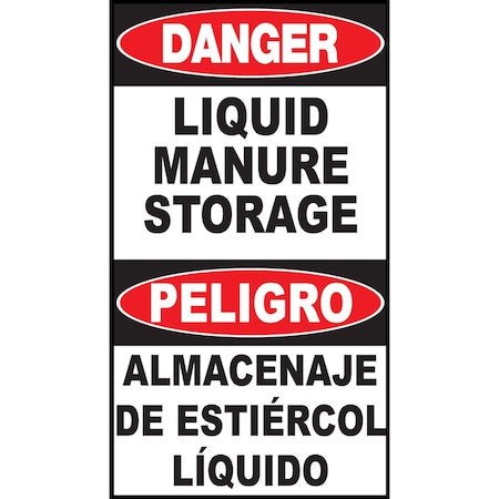 Zing Sign, Bilingual, Danger Liquid Manure, AL 20030A