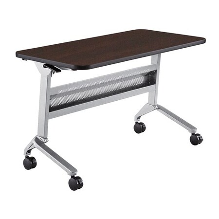 Safco Rectangle Flip-N-Go 24 x 48" Rectangular Training, 48 W, 24 L, 29 H, Laminate Top Top, Mocha LF2448TSLVLDCM