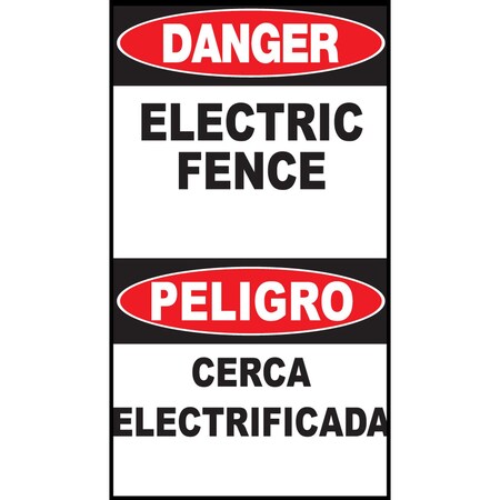 Zing Sign, Bilingual, Danger Electric Fence, PL 20031