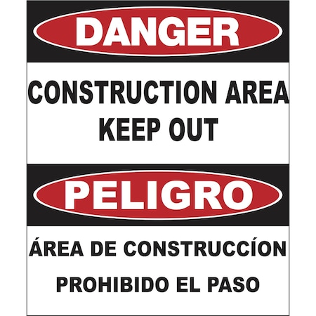 Zing Sign, Bilingual, Danger Constuction, PL 20032