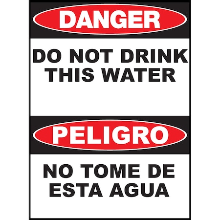 Zing Sign, Bilingual, Danger Do Not Drink, AL, 20033A 20033A