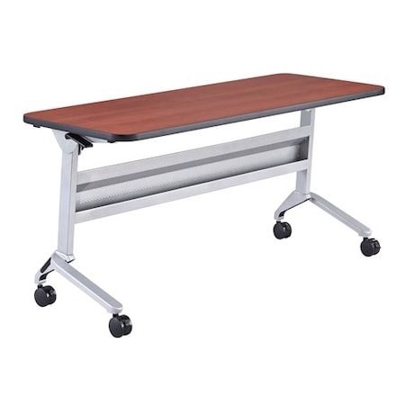 Safco Rectangle Flip-N-Go 24 x 60" Rectangular Training, 60 W, 24 L, 29 H, Laminate Top Top LF2460TSLVLCRM