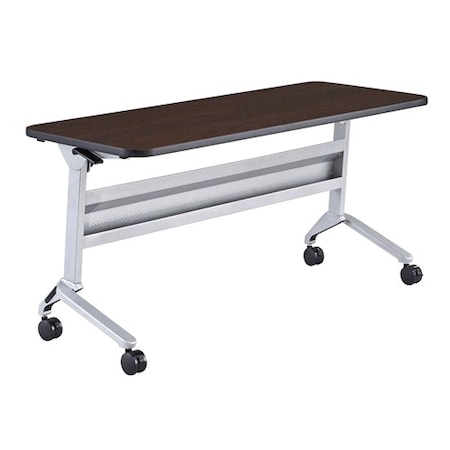 Safco Rectangle Flip-N-Go 24 x 60" Rectangular Training, 60 W, 24 L, 29 H, Laminate Top Top, Mocha LF2460TSLVLDCM