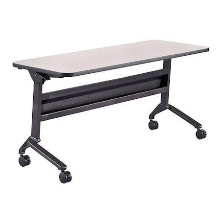 Safco Rectangle Flip-N-Go 24 x 60" Rectangular Training, 60 W, 24 L, 29 H, Laminate Top Top, Folkstone LF2460TSFLK4