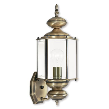Livex Lighting Outdoor Basics 1 Light Antique Brass Outdoor Wall Lantern 2006-01