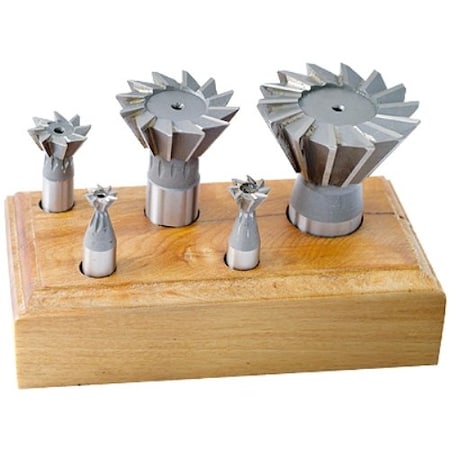 Hhip 5 Piece 3/8 To 1-7/8" High Speed Steel Dovetail Cutter Set 2006-0205
