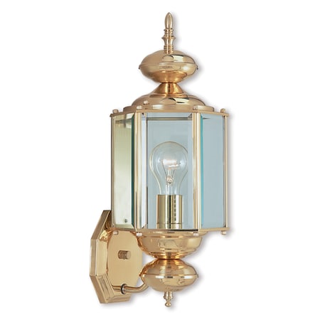 Livex Lighting Outdoor Basics 1 Light Polished Brass Outdoor Wall Lantern 2006-02