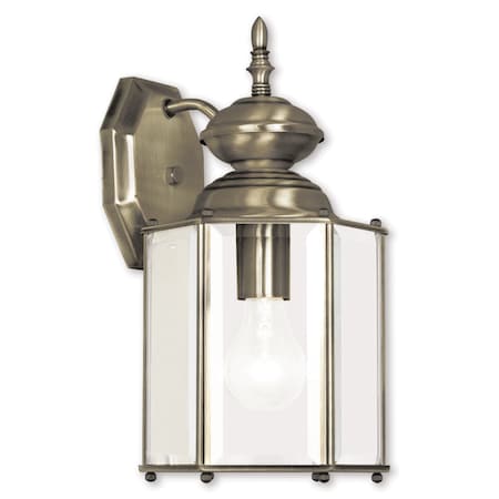 Livex Lighting Outdoor Basics 1 Light Antique Brass Outdoor Wall Lantern 2007-01