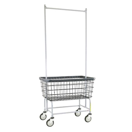 R&B Wire Products Wire Utility Cart with Double Pole Rack, 4.5 Bushel, Dura-Seven Anti-Rust Coating 200F56/D7