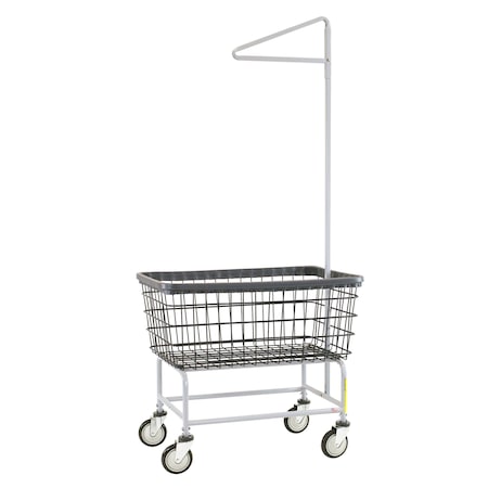 R&B Wire Products Wire Utility Cart with Single Pole Rack, 4.5 Bushel, Dura-Seven Anti-Rust Coating 200F91/D7