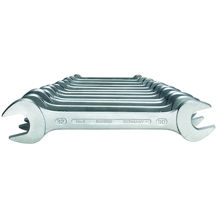 Gedore Wrench Set, Doubl Open End, 12 pcs., 6-32mm, SAE or Metric: Metric 6-120