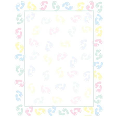 Great Papers Stationery Letterhead, Baby Feet, PK80 2014127