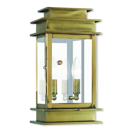 Livex Lighting Princeton 2 Light Antique Brass Outdoor Wall Lantern 2014-01