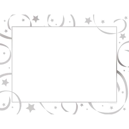 Great Papers Certificate Silver Foil Stars, Whi, PK15 2019012