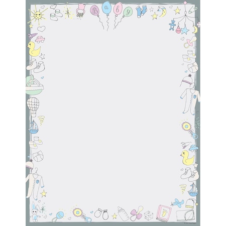 Great Papers Stationery Letterhead, Baby Time, PK80 2019075