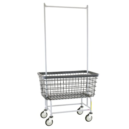 R&B Wire Products Wire Utility Cart with Double Pole Rack, 6 Bushel, Dura-Seven Anti-Rust Coating 201H56/D7