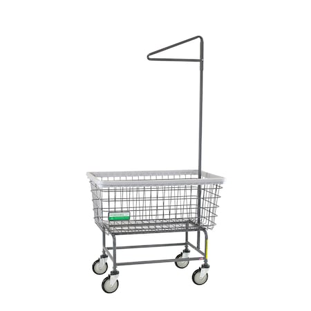 R&B Wire Products Antimicrobial Wire Utility Cart with Single Pole Rack, 6 Bushel 201H91/ANTI