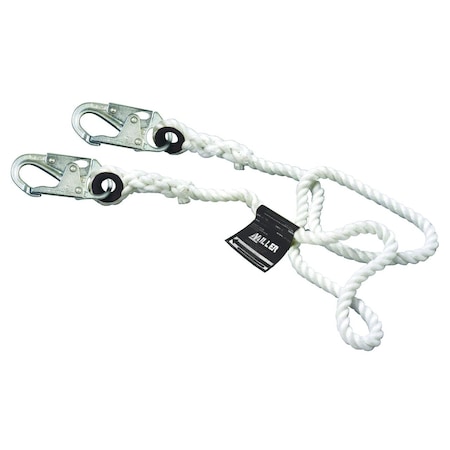 Honeywell Miller 25 Ft Rope Lifeline W/2 Locking Snap Hooks, 1/2 In Nylon 201RLS-8/25FTWH