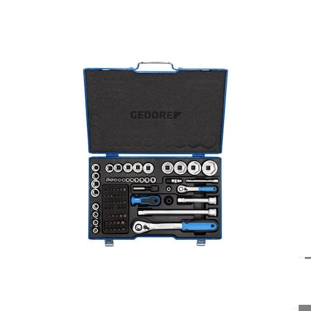 Gedore Socket Set, 1/4", 1/2", 81 pcs., 1550691 19 V20U-20