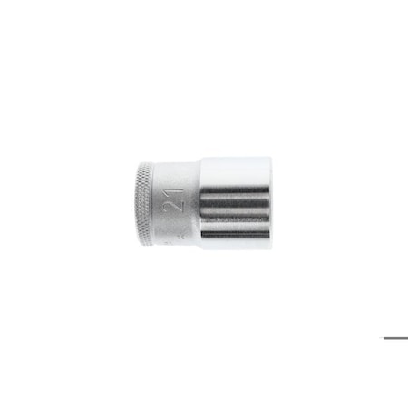 Gedore 1/2" Drive, 21mm Metric Socket, 6 Points, 1/2", 21mm 19 21