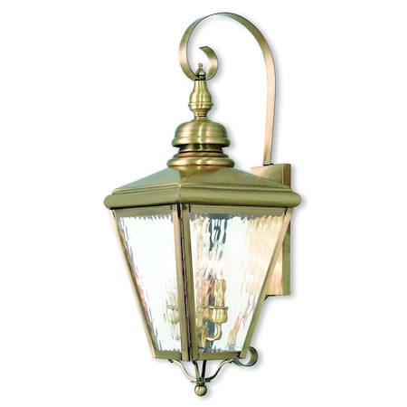 Livex Lighting Cambridge 3 Light Antique Brass Outdoor 2033-01