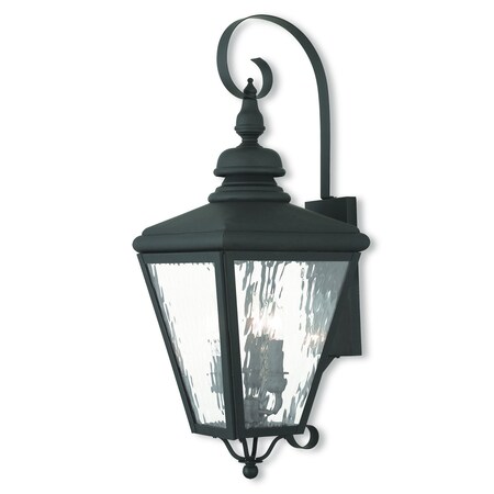 Livex Lighting Cambridge 3 Light Black Outdoor Wall Lan 2033-04
