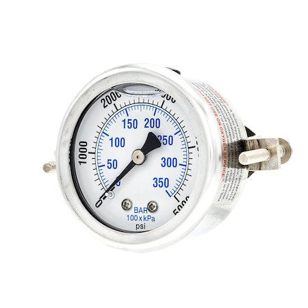 Pic Gauges 2 in Dial, 1/8 in NPT Male Center Back Location, Stainless Steel Case Material 203L-208R