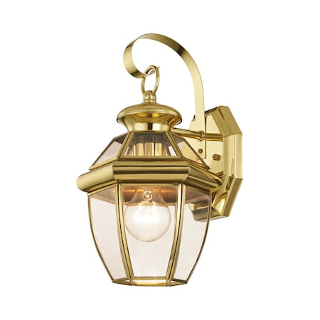 Livex Lighting Monterey 1 Light Polished Brass Outdoor Wall Lantern 2051-02