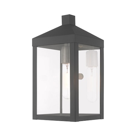 Livex Lighting Nyack 1 Light Scandinavian Gray Outdoor Wall Lantern 20582-76