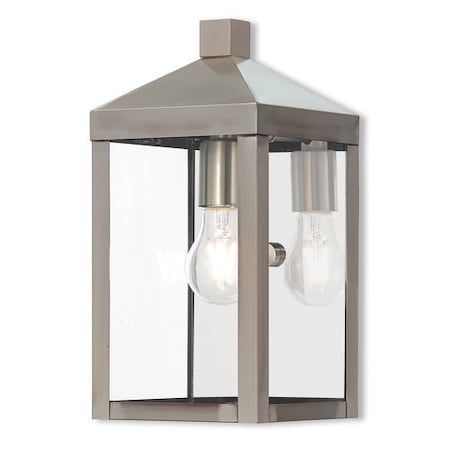 Livex Lighting Nyack 1 Light Brushed Nickel Outdoor Wal 20582-91
