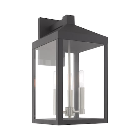 Livex Lighting Nyack 3 Light Scandinavian Gray Outdoor 20584-76
