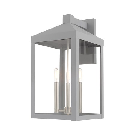 Livex Lighting Nyack 3 Light Nordic Gray Outdoor Wall Lantern 20585-80