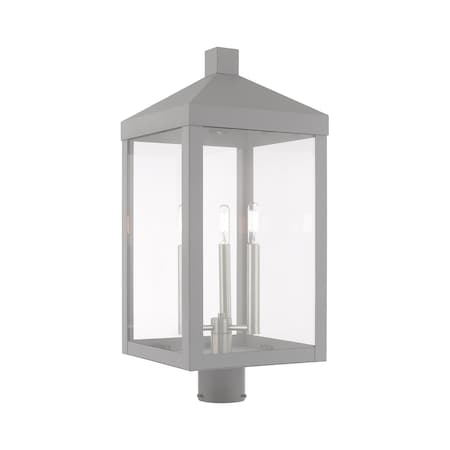 Livex Lighting Nyack 3 Light Nordic Gray Outdoor Post Top Lantern 20586-80