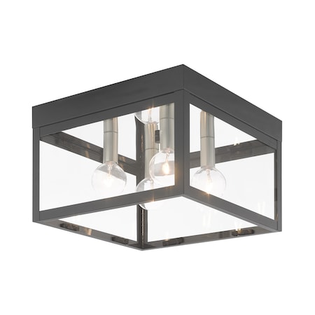 Livex Lighting Nyack 4 Light Scandinavian Gray Outdoor Ceiling Mount 20589-76