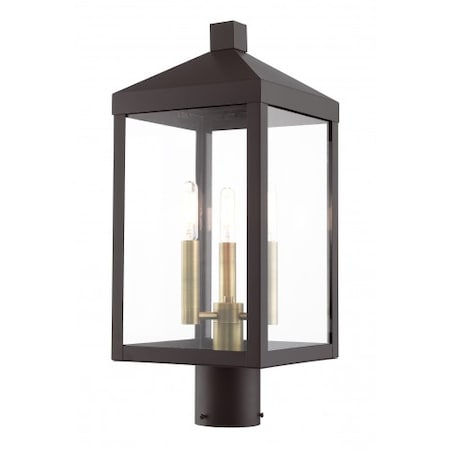 Livex Lighting Bronze with Antique Brass Cluser Outdoor 20592-07