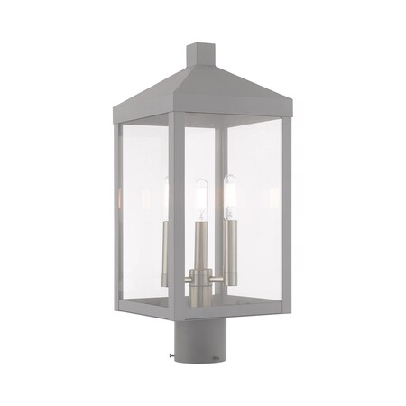 Livex Lighting Nyack 3 Light Nordic Gray Outdoor Post Top Lantern 20592-80