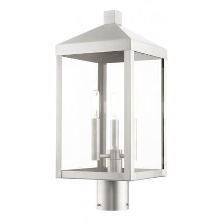 Livex Lighting Brushed Nickel Outdoor Post Top Lantern,  20592-91