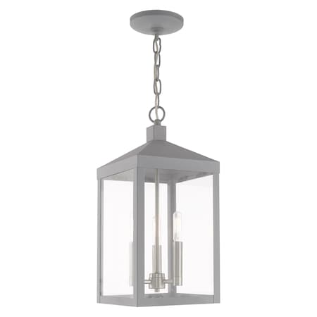 Livex Lighting Nyack 3 Light Nordic Gray Outdoor Pendant Lantern 20593-80