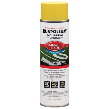 Rust-Oleum Athletic Field Striping Paint, 17 Oz, Yellow, Water -Based 206045