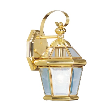 Livex Lighting Georgetown 1 Light Polished Brass Outdoor Wall Lantern 2061-02