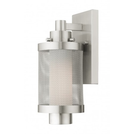 Livex Lighting Brushed Nickel Outdoor Wall Lantern, 1 Li 20681-91