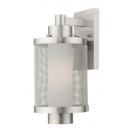 Livex Lighting Brushed Nickel Outdoor Wall Lantern, 1 Li 20682-91