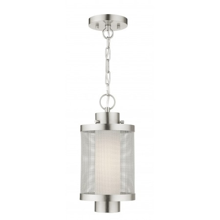 Livex Lighting Brushed Nickel Outdoor Pendant Lantern, 1 20685-91