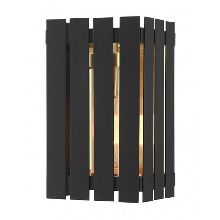 Livex Lighting Black with Satin Brass Accents Outdoor W 20751-04