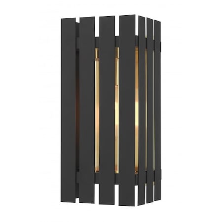 Livex Lighting Black with Satin Brass Accents Outdoor W 20752-04
