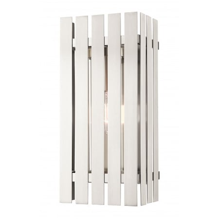 Livex Lighting Brushed Nickel Outdoor Wall Lantern, 1 Li 20753-91