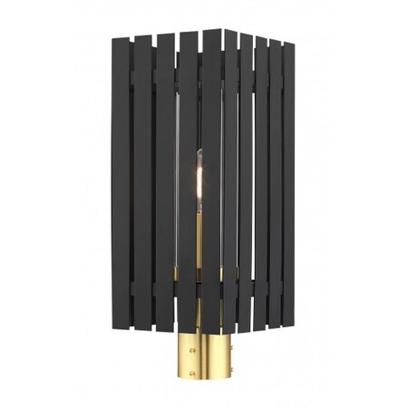 Livex Lighting Black with Satin Brass Accents Outdoor P 20756-04